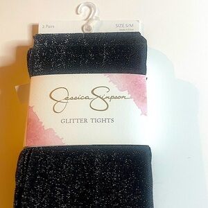 Jessica Simpson, Size Small, 2pack black glitter tights. NWT